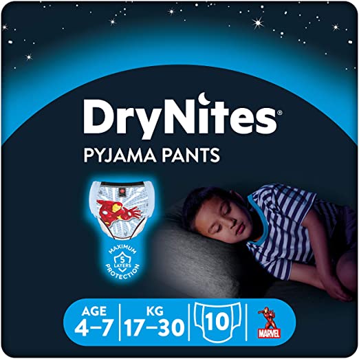 HUGGIES DryNites hochabsorbierende Nachtwindeln bei Bettnässen, für Jungen 4-7...
